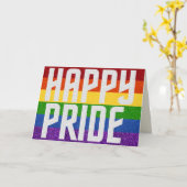 LGBT Glitter Happy Pride-kaart Kaart (Gele Bloem)