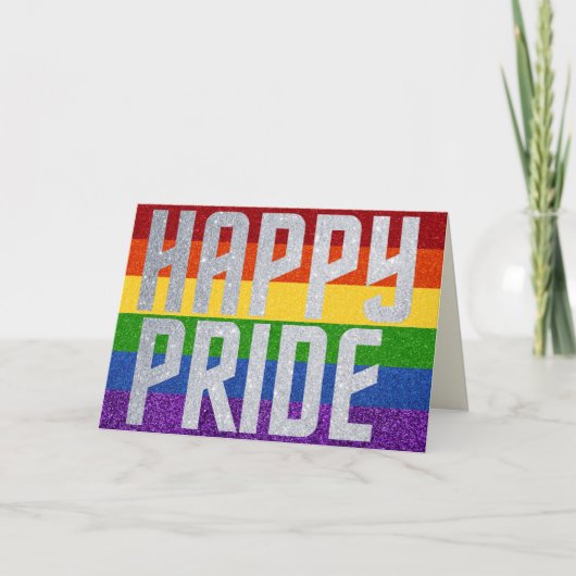 LGBT Glitter Happy Pride-Kaart Kaart (Voorkant)