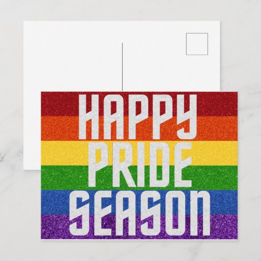 LGBT Glitter Happy Pride Season Kaart (Voorkant / Achterkant)