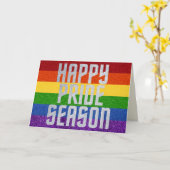 LGBT Glitter Happy Pride Season Kaart (Gele Bloem)