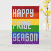 LGBT Glitter Happy Pride-seizoenskaart Kaart (Gele Bloem)