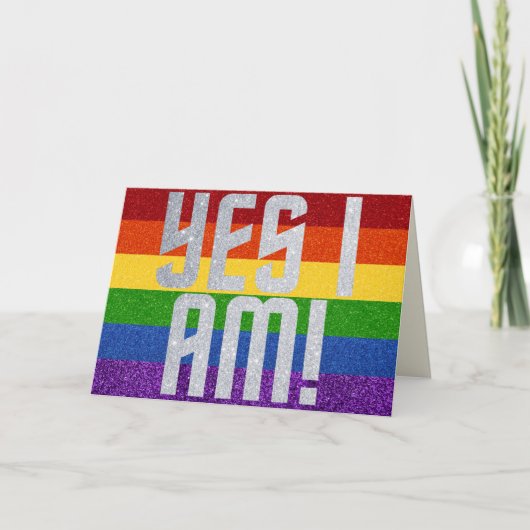 LGBT Glitter Ja, dat ben ik. Komende Kaart (Voorkant)