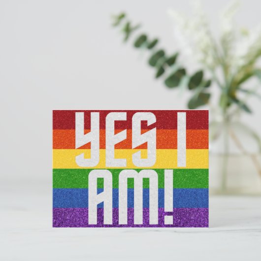 LGBT Glitter Ja, dat ben ik. Komende Kaart (Staand voorkant)