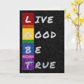 LGBT Glitter Live Good Be True Kaart (Gele Bloem)