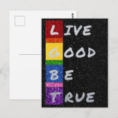 LGBT Glitter Live Good Be True Kaart (Voorkant / Achterkant)