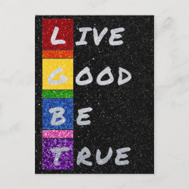LGBT Glitter Live Good Be True Kaart