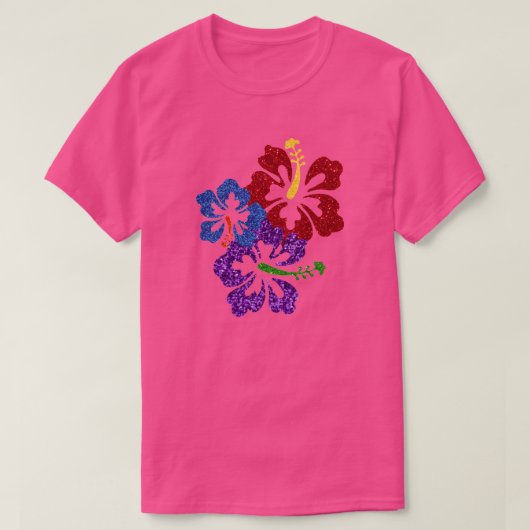 LGBT Glitter Pride Colors Hibiscus T-shirt (Design voorkant)