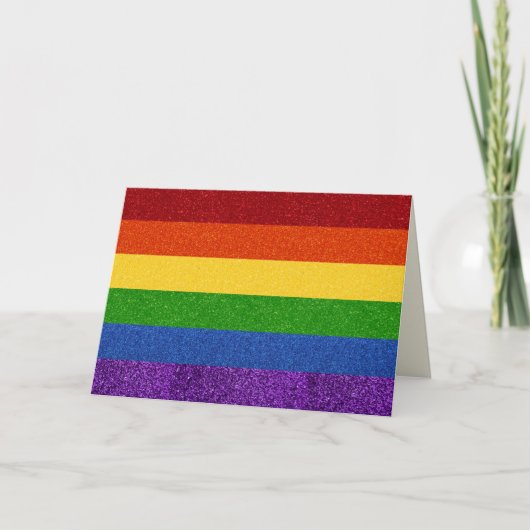 LGBT Glitter Pride Flag Card Kaart (Voorkant)