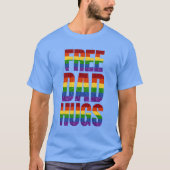 LGBT Glitter Pride Flag Free Dad Hugs T-shirt (Voorkant)