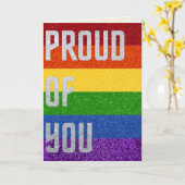 LGBT Glitter Proud van u Kaart (Gele Bloem)