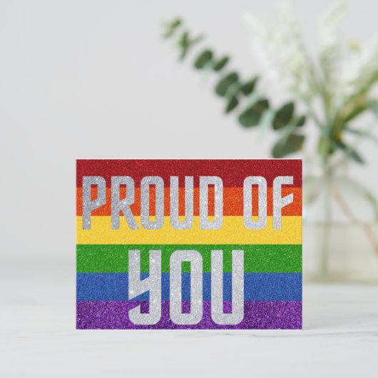 LGBT Glitter Proud van u Kaart (Staand voorkant)
