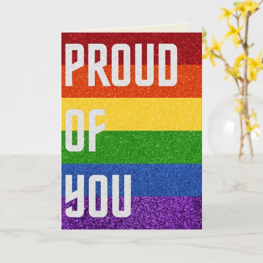 LGBT Glitter Proud van u Kaart (Gele Bloem)
