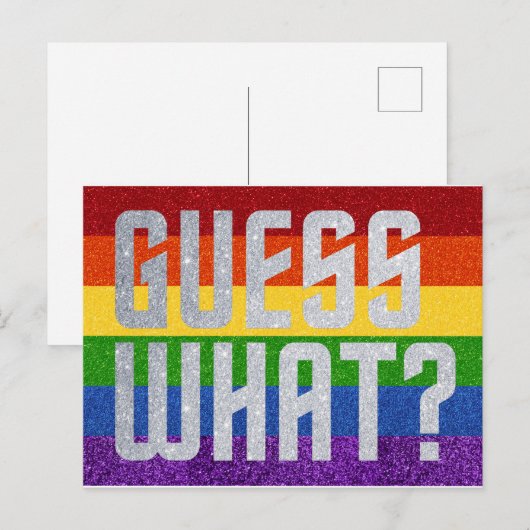 LGBT Glitter raad wat? Komende Kaart (Voorkant / Achterkant)