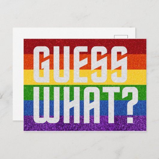 LGBT Glitter raad wat? Komende Kaart (Voorkant / Achterkant)