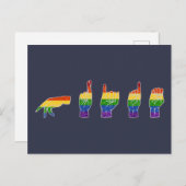 LGBT Glitter Rainbow ASL Pride Briefkaart (Voorkant / Achterkant)