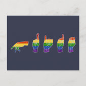 LGBT Glitter Rainbow ASL Pride Briefkaart (Voorkant)