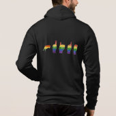 LGBT Glitter Rainbow ASL Pride Hoodie (Achterkant)