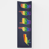 LGBT Glitter Rainbow ASL Pride Spandoek (Verticaal)