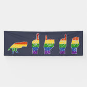 LGBT Glitter Rainbow ASL Pride Spandoek (Horizontaal)