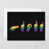 LGBT Glitter Rainbow ASL Proud Briefkaart (Voorkant / Achterkant)