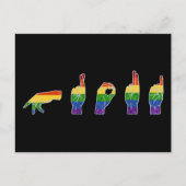 LGBT Glitter Rainbow ASL Proud Briefkaart (Voorkant)