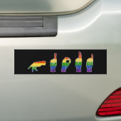 LGBT Glitter Rainbow ASL Proud Bumpersticker (Op auto)