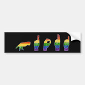 LGBT Glitter Rainbow ASL Proud Bumpersticker (Voorkant)