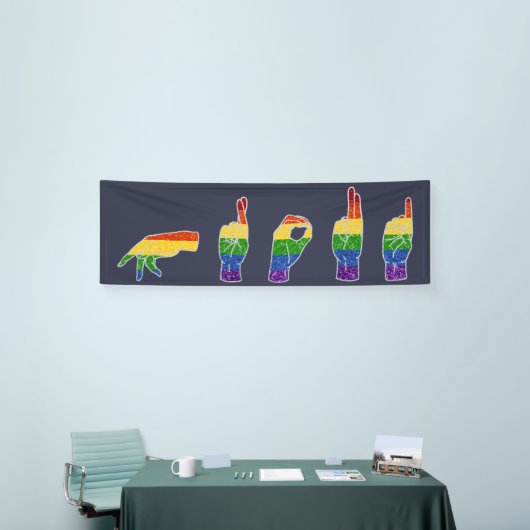 LGBT Glitter Rainbow ASL Proud Spandoek (Beurs)