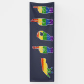 LGBT Glitter Rainbow ASL Proud Spandoek (Verticaal)