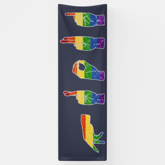 LGBT Glitter Rainbow ASL Proud Spandoek (Verticaal)