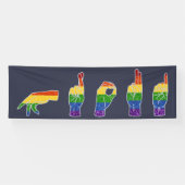 LGBT Glitter Rainbow ASL Proud Spandoek (Horizontaal)