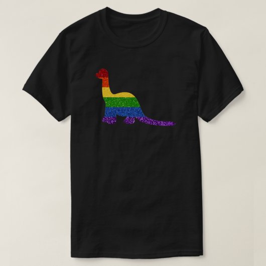 LGBT Glitter Rainbow Dinosaur T-shirt (Design voorkant)