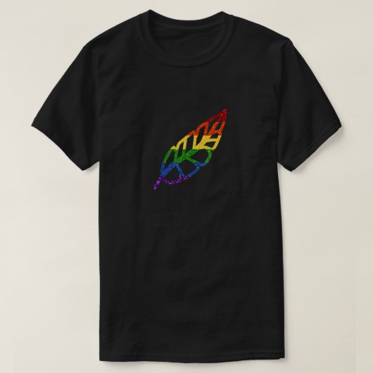 LGBT Glitter Rainbow Feather T-shirt (Design voorkant)