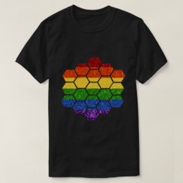 LGBT Glitter Rainbow Honeycomb T-shirt