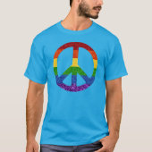 LGBT Glitter Rainbow Peace Sign T-shirt (Voorkant)