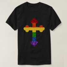 LGBT Glitter Rainbow Pride Cross