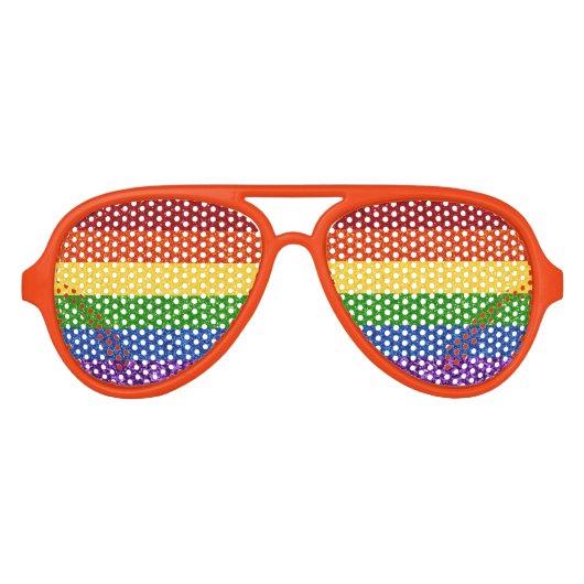 LGBT Glitter Rainbow Pride Flag Aviator Zonnebril (Voorkant)