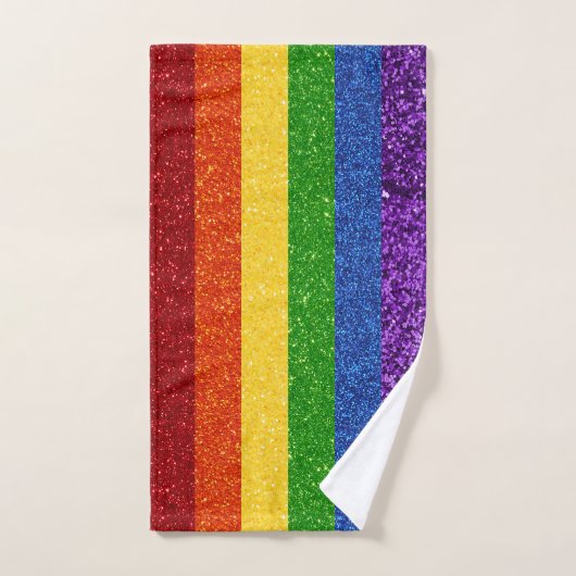 LGBT Glitter Rainbow Pride Flag Bad Handdoek (Handdoek)