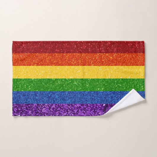 LGBT Glitter Rainbow Pride Flag Bad Handdoek (Handdoek)