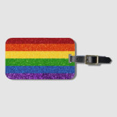LGBT Glitter Rainbow Pride Flag Bagagelabel (Voorkant (horizontaal))