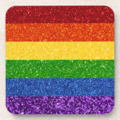 LGBT Glitter Rainbow Pride Flag Bier Onderzetter (Voorkant)