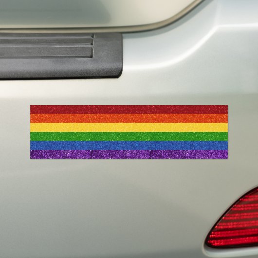 LGBT Glitter Rainbow Pride Flag Bumpersticker (Op auto)