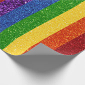 LGBT Glitter Rainbow Pride Flag Cadeaupapier (Hoek)