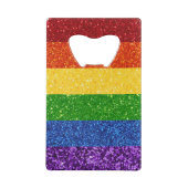 LGBT Glitter Rainbow Pride Flag Creditkaart Flessenopener (Achterkant)