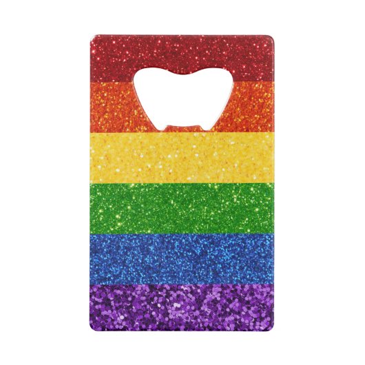 LGBT Glitter Rainbow Pride Flag Creditkaart Flessenopener (Achterkant)