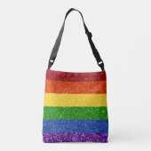 LGBT Glitter Rainbow Pride Flag Crossbody Tas (Achterkant)