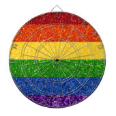 LGBT Glitter Rainbow Pride Flag Dartbord (Voorkant)