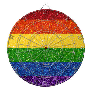LGBT Glitter Rainbow Pride Flag Dartbord
