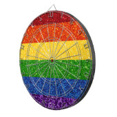 LGBT Glitter Rainbow Pride Flag Dartbord (Voorkant Rechts)