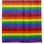 LGBT Glitter Rainbow Pride Flag Douchegordijn (Voorkant)